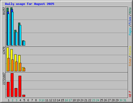 Daily usage for August 2025